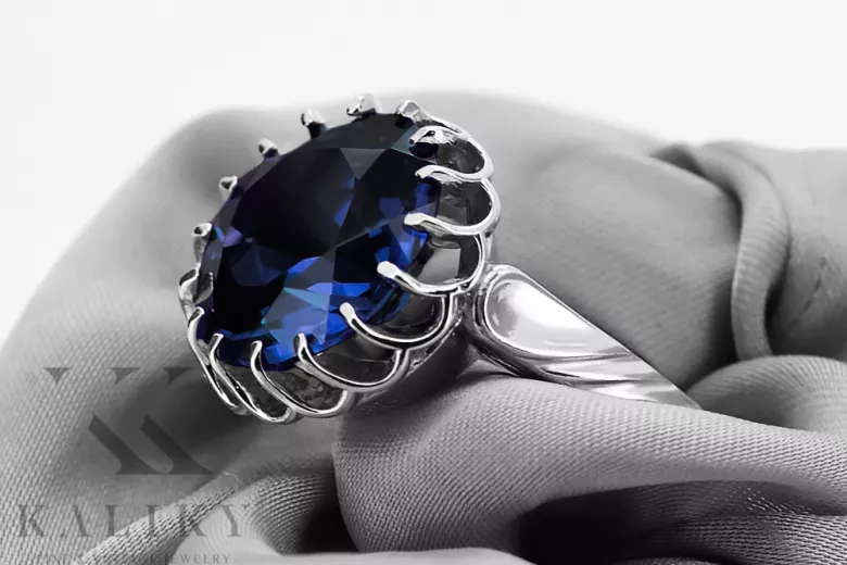 Ring Vintage Jewlery Sapphire Sterling silver 925 vrc035s